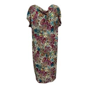 MSK Women's Vibrant Floral Multicolor Dress With Should detail Sz 1x PTP 21”